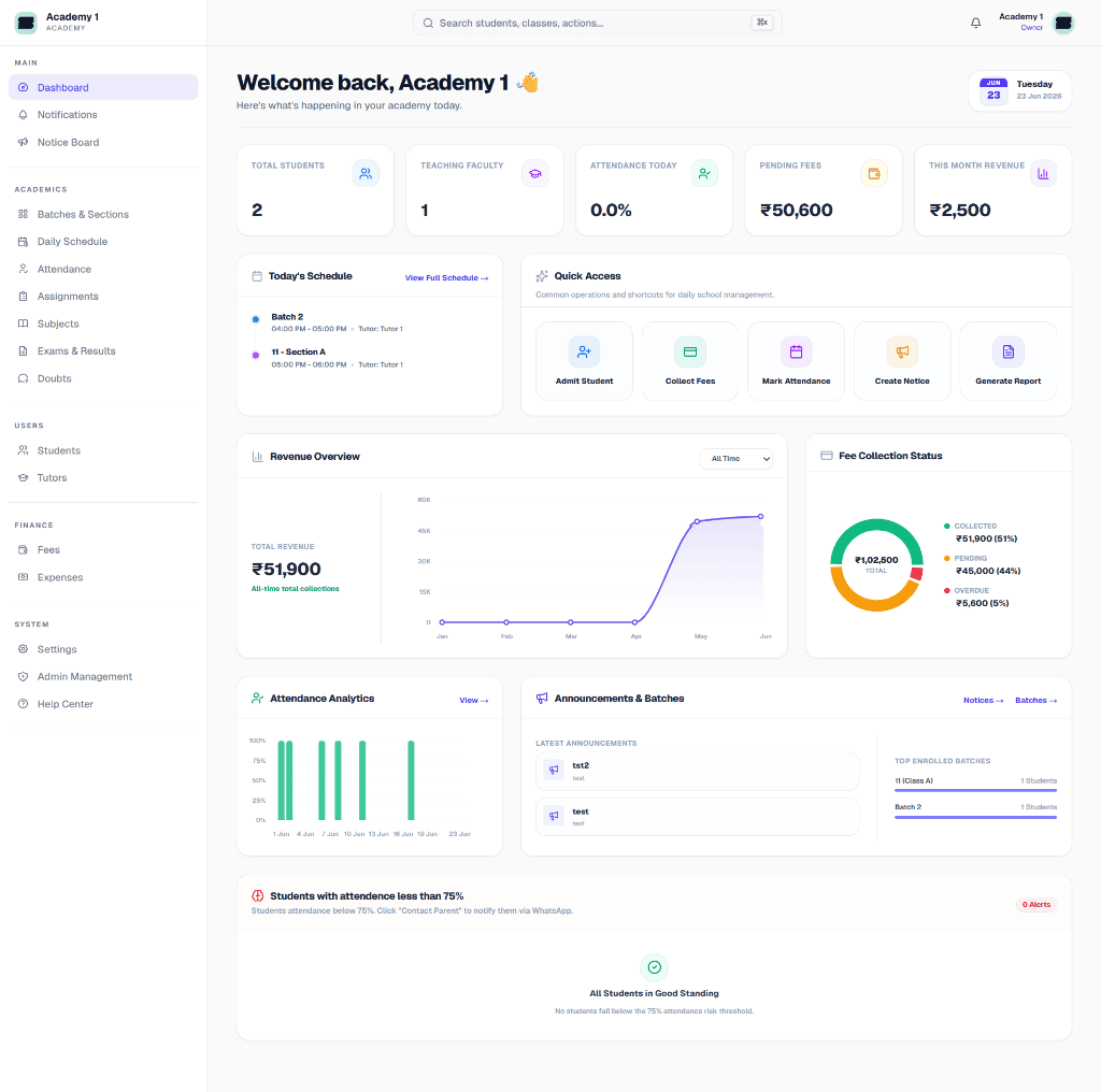 Scholus Portal Dashboard